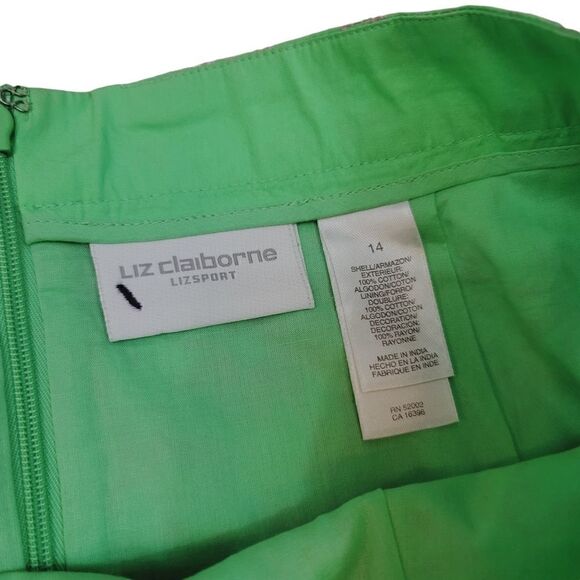 Vintage Liz Claiborne Floral Embroidered Spring Green Skirt Size 14 - Picture 5 of 6